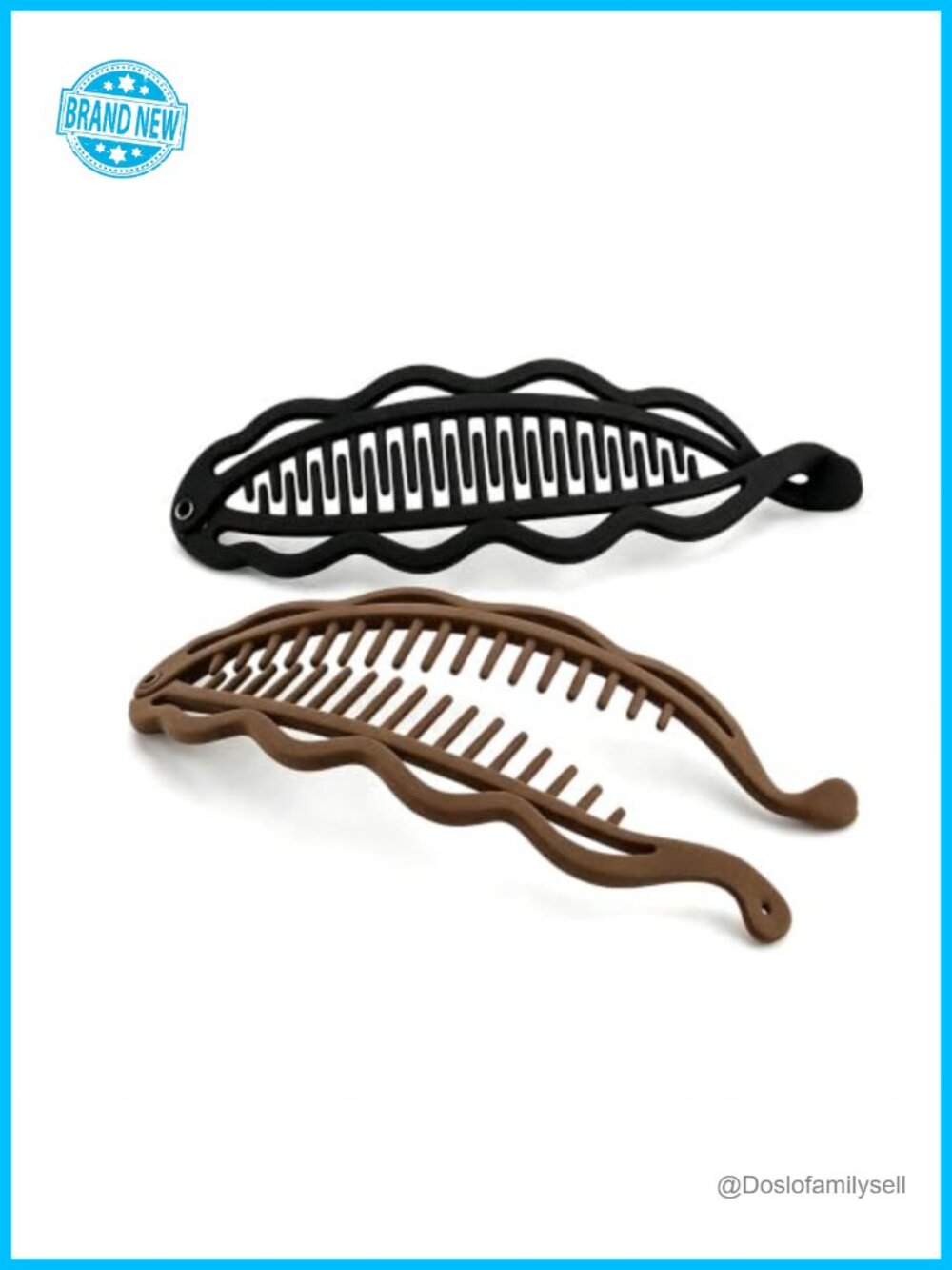 Flat Matte Curved Banana Hair Clip Strong Hold No Crease Thick Hair 2 Pack